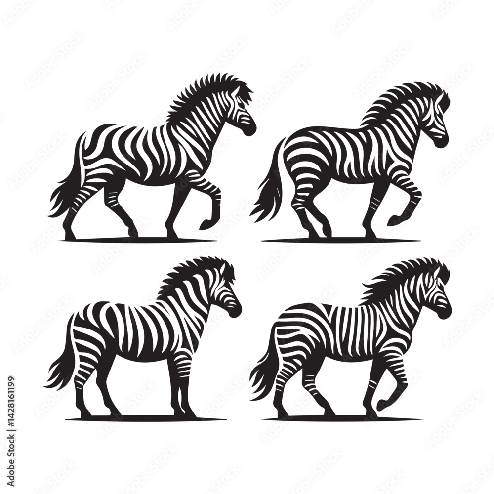 Fototapeta premium create zebra Silhouette with white background