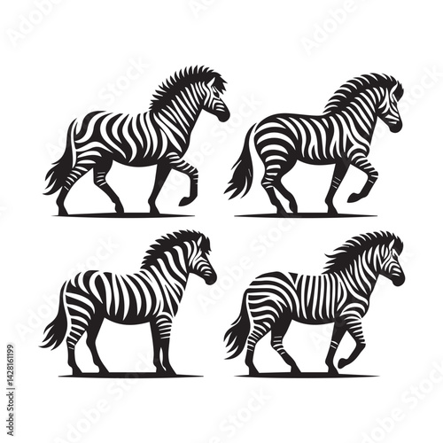 create zebra Silhouette with white background