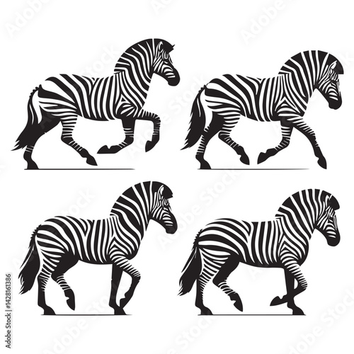 create zebra Silhouette with white background