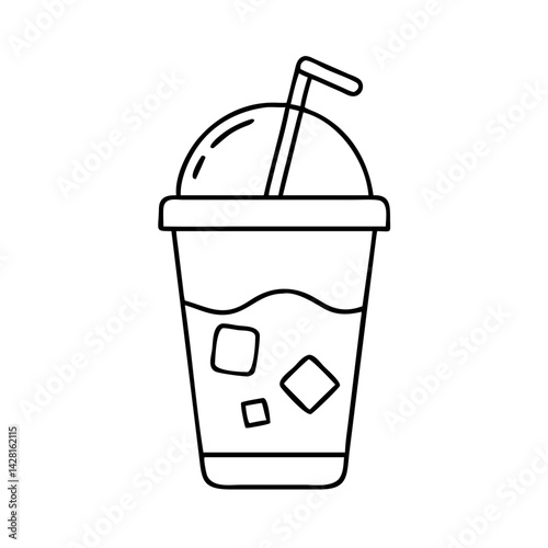 icy slushie icon, icy slushie line art - simple line art of icy slushie, perfect for icy slushie logos and icons