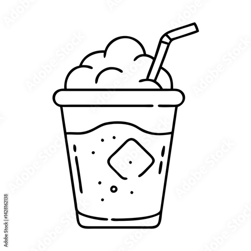 icy slushie icon, icy slushie line art - simple line art of icy slushie, perfect for icy slushie logos and icons
