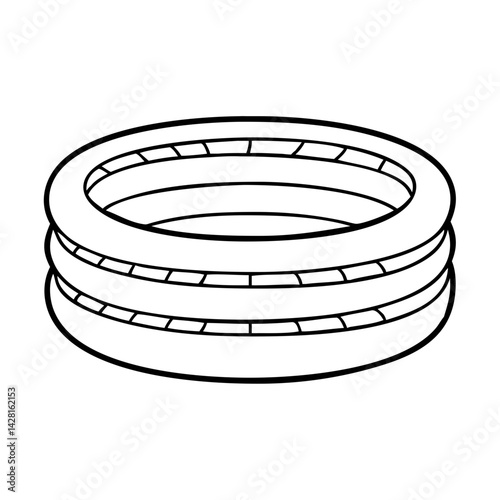 inflatable pool icon, inflatable pool line art - simple line art of inflatable pool, perfect for inflatable pool logos and icons