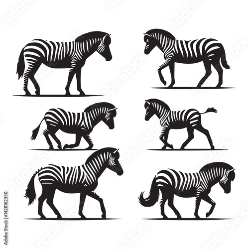 create zebra Silhouette with white background