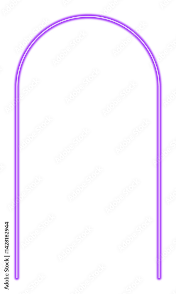 Violet neon arch on transparent background. Vector illustration Violet neon arch on transparent background. Vector illustration