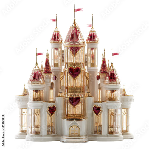 Exquisite Glass and Gold Heart Castle Fairytale Architecture Romantic Design Fantasy Home