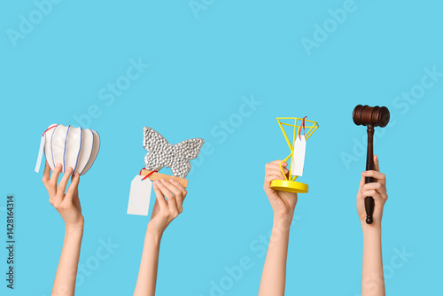 Female hands with auction g...