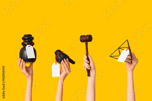 Female hands with auction g...