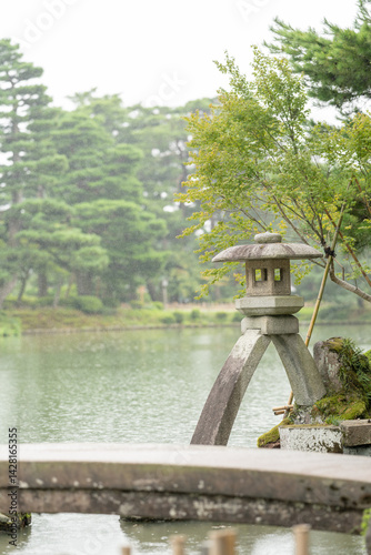 September 16th, 2022 Summer lunchtime scene at Kenrokuen in Kanazawa City, Ishikawa Prefecture