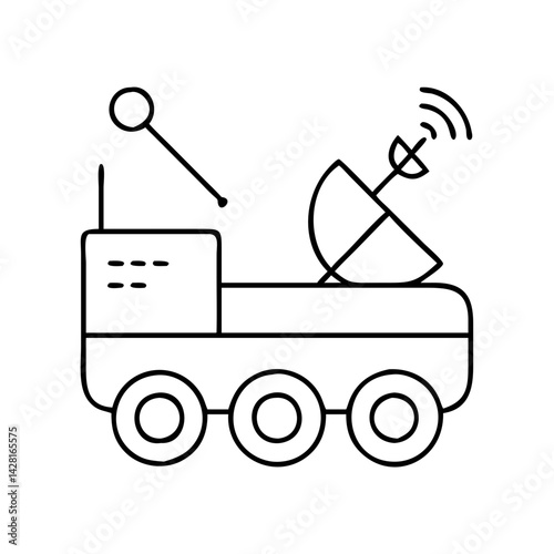lunar rover icon, lunar rover line art - simple line art of lunar rover, perfect for lunar rover logos and icons