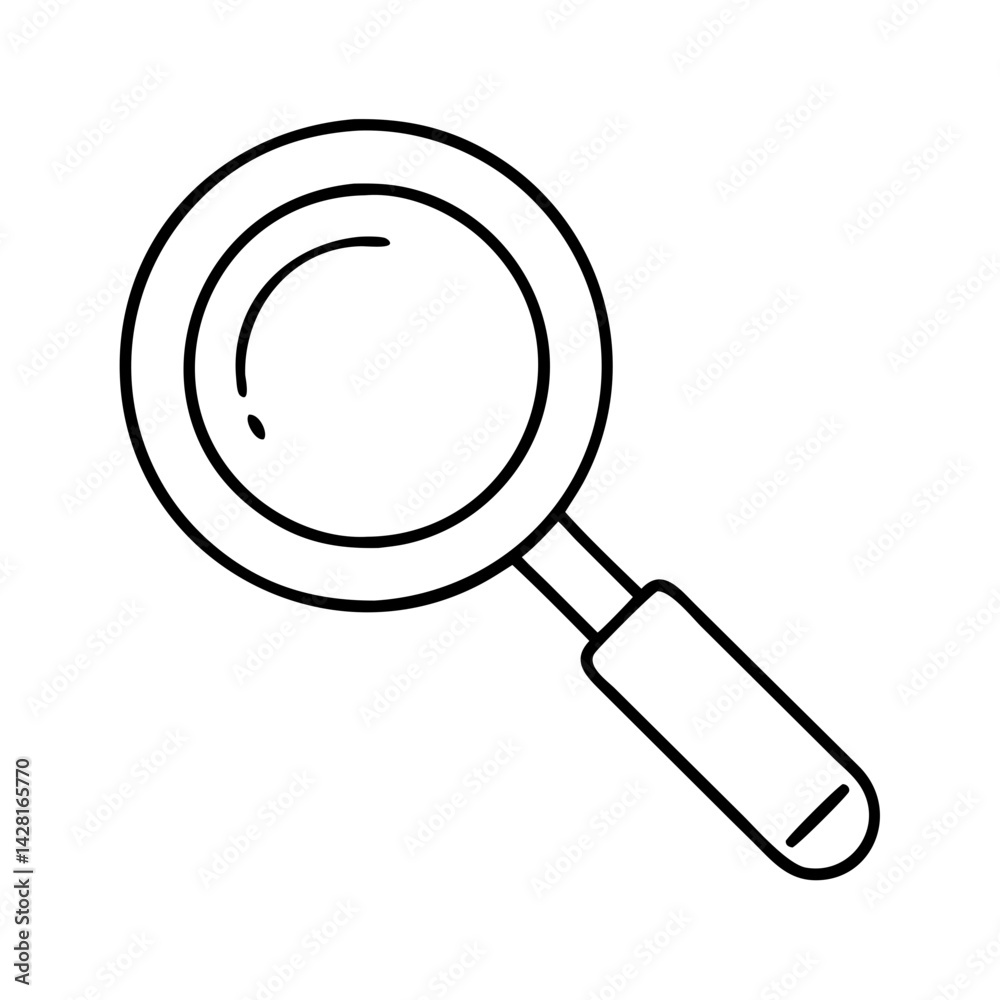 magnifying glass icon, magnifying glass line art - simple line art of magnifying glass, perfect for magnifying glass logos and icons magnifying glass icon, magnifying glass line art - simple line art of magnifying glass, perfect for magnifying glass logos and icons
