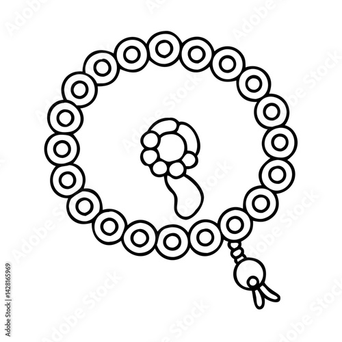 mantra beads mala icon, mantra beads mala line art - simple line art of mantra beads mala, perfect for mantra beads mala logos and icons