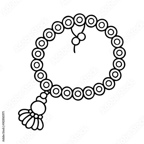 mantra beads mala icon, mantra beads mala line art - simple line art of mantra beads mala, perfect for mantra beads mala logos and icons