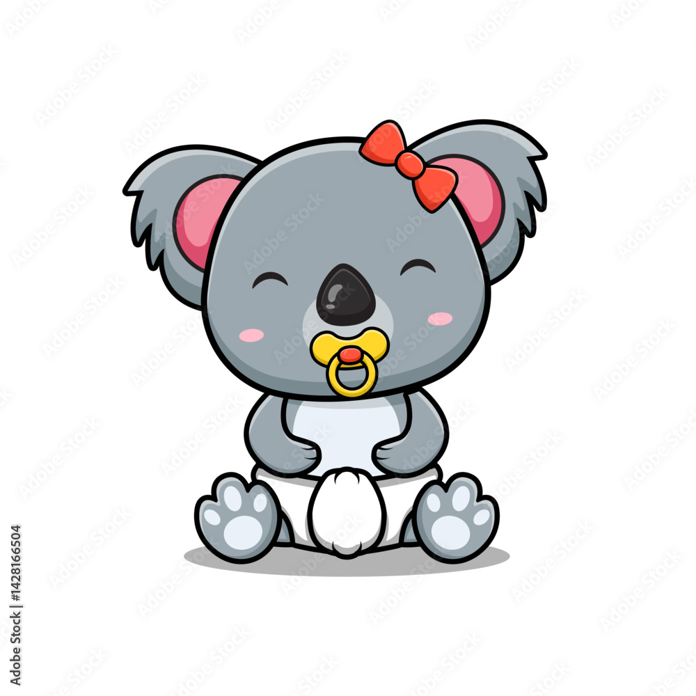 Naklejka premium Cute koala angry cartoon clip art illustration