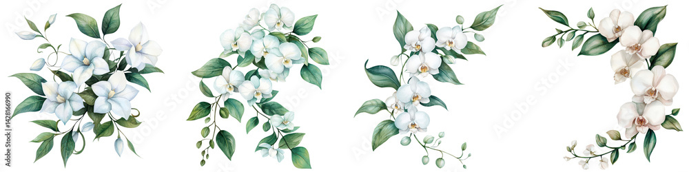 Obraz premium Delicate white spring flowers blooming on branches.