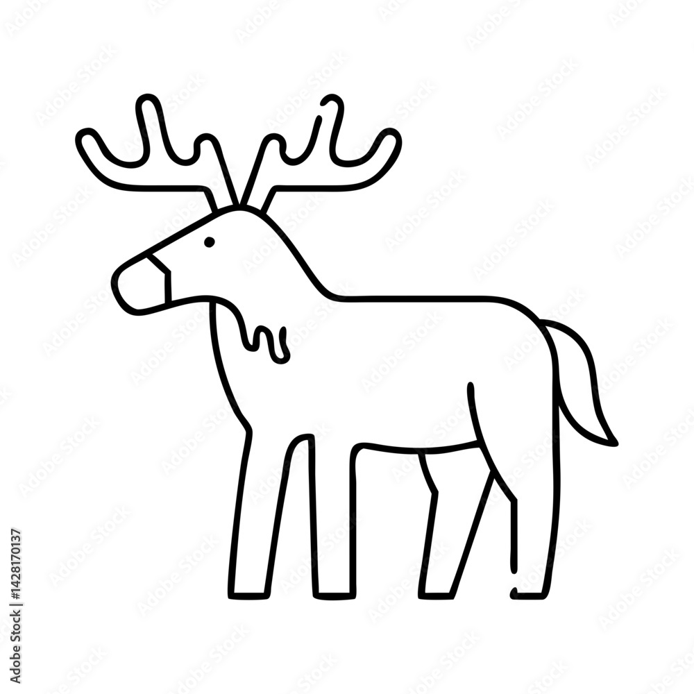 moose icon, moose line art - simple line art of moose, perfect for moose logos and icons moose icon, moose line art - simple line art of moose, perfect for moose logos and icons