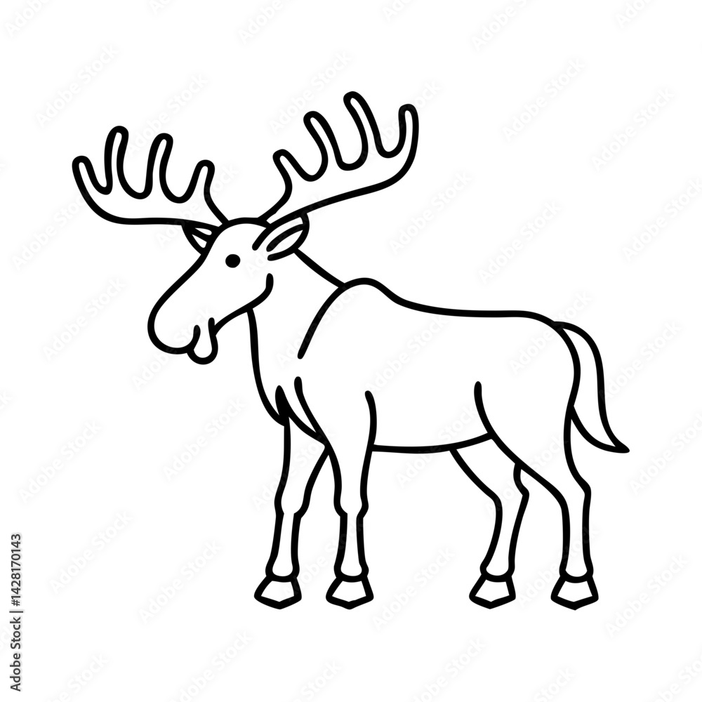 moose icon, moose line art - simple line art of moose, perfect for moose logos and icons moose icon, moose line art - simple line art of moose, perfect for moose logos and icons