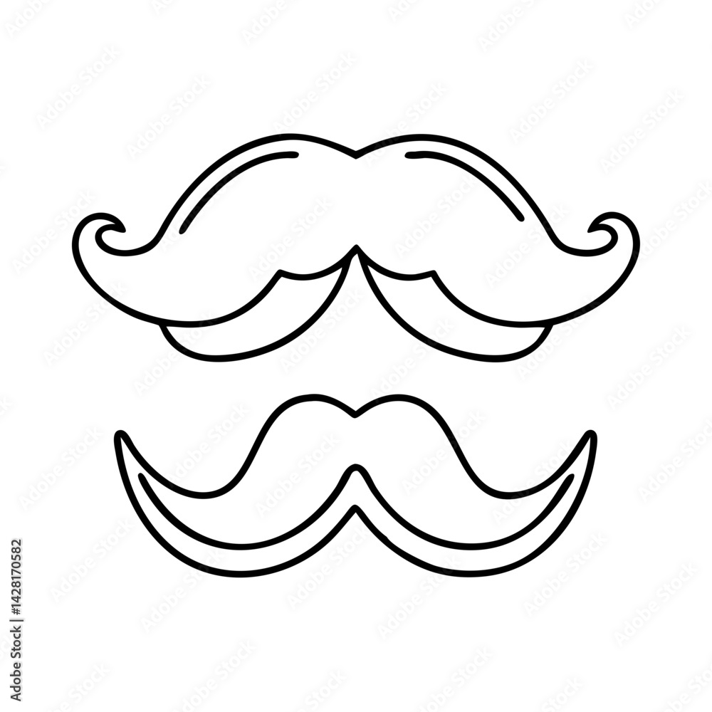 mustache icon, mustache line art - simple line art of mustache, perfect for mustache logos and icons mustache icon, mustache line art - simple line art of mustache, perfect for mustache logos and icons