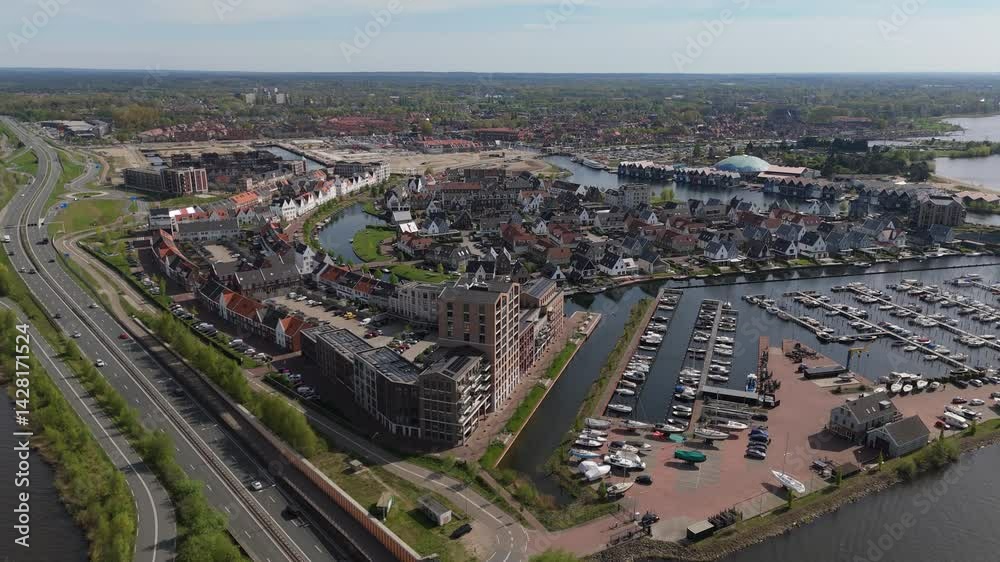 Aerial View of Harderwijk and Its Scenic Harbor, Netherlands Aerial View of Harderwijk and Its Scenic Harbor, Netherlands