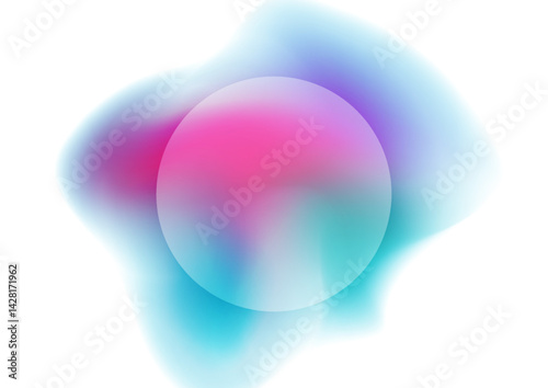 Blue purple smooth liquid gradient and glossy circle abstract concept background. Vector modern design