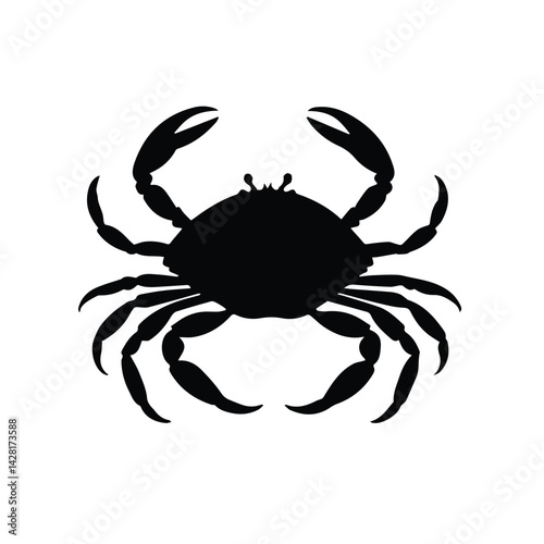 black silhouette logo of a crab 