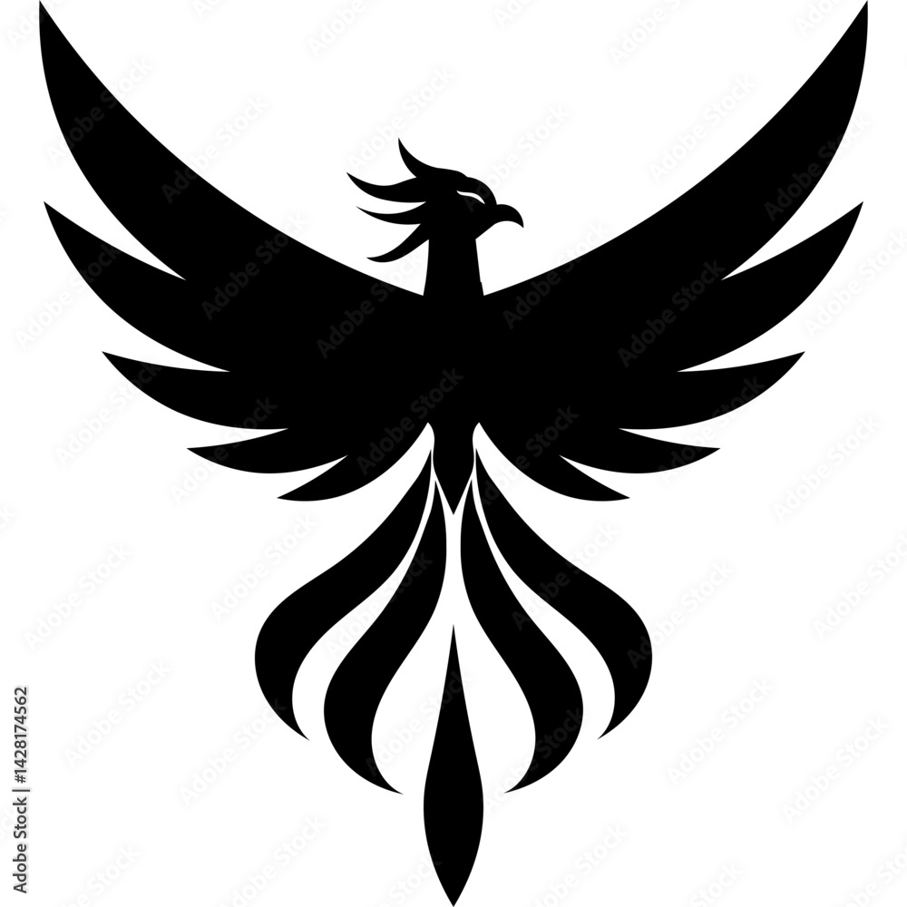 Obraz premium Modern Phoenix Bird Silhouette