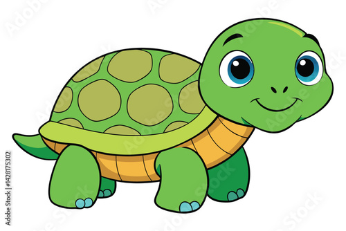 Illustration of Cute Turtle animal on white