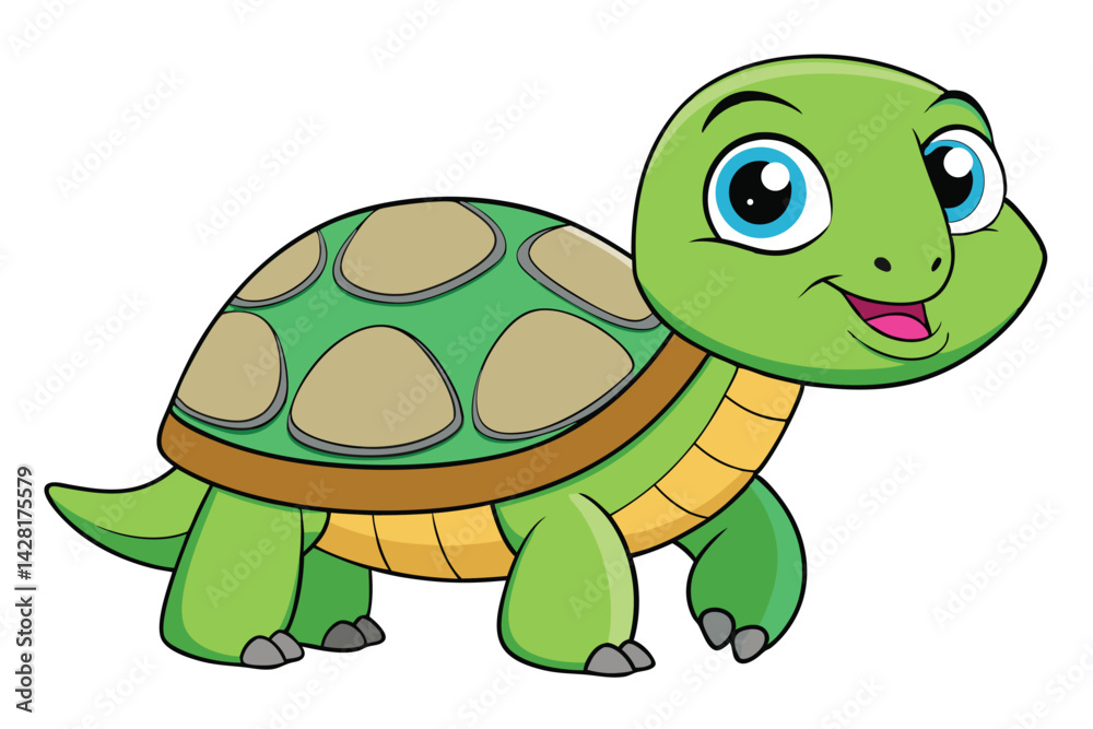 Fototapeta premium Illustration of Cute Turtle animal on white