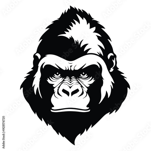 black silhouette logo of a gorilla  photo