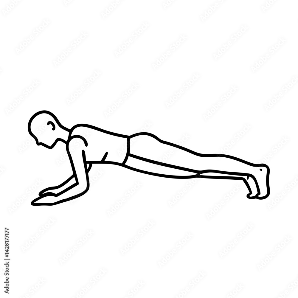 plank pose icon, plank pose line art - simple line art of plank pose, perfect for plank pose logos and icons plank pose icon, plank pose line art - simple line art of plank pose, perfect for plank pose logos and icons