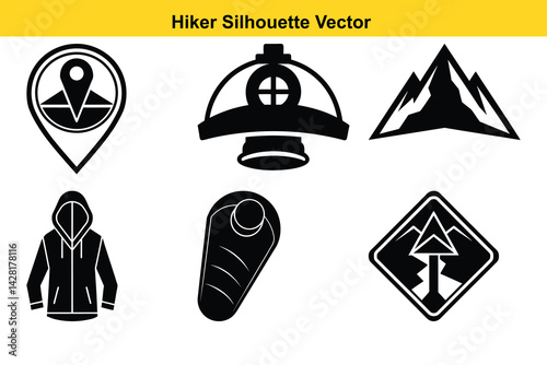 Vector illustration set of gas masks fire extinguishers and travel equipment icons.