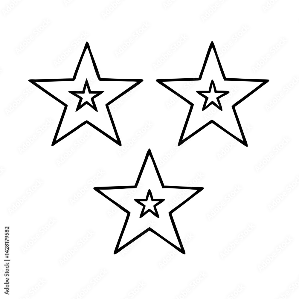 Obraz premium red white and blue stars icon, red white and blue stars line art - simple line art of red white and blue stars, perfect for red white and blue stars logos and icons