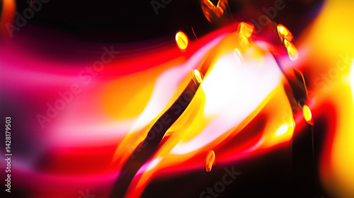 abstract red blurry background with liquid shapes and burning energy, hot place backdrop with motion blur