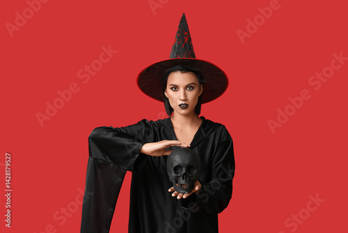 Beautiful young witch with ...