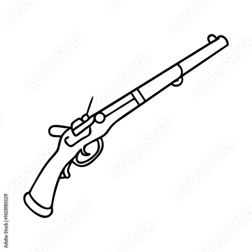 revolutionary war musket icon, revolutionary war musket line art - simple line art of revolutionary war musket, perfect for revolutionary war musket logos and icons
