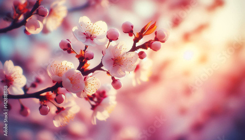 Cherry Blossom Flower, Cherry Blossom Flower, Beautiful Cherry Blossom Flower Branch with Soft Pink Petals and Dreamy Bokeh Background for Spring and Nature Lovers