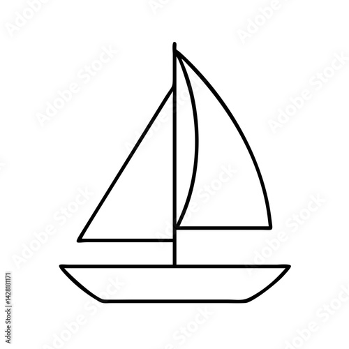 sailboat icon, sailboat line art - simple line art of sailboat, perfect for sailboat logos and icons