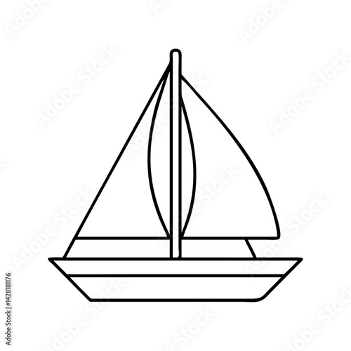 sailboat icon, sailboat line art - simple line art of sailboat, perfect for sailboat logos and icons