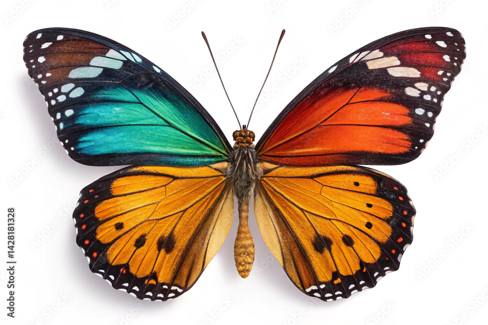 Fototapeta premium Butterfly with White Background for Design 