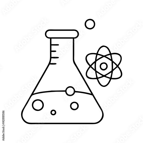 science beaker icon, science beaker line art - simple line art of science beaker, perfect for science beaker logos and icons