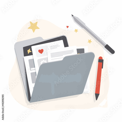 Modern portfolio folder displaying creativity and organization, professionalism
