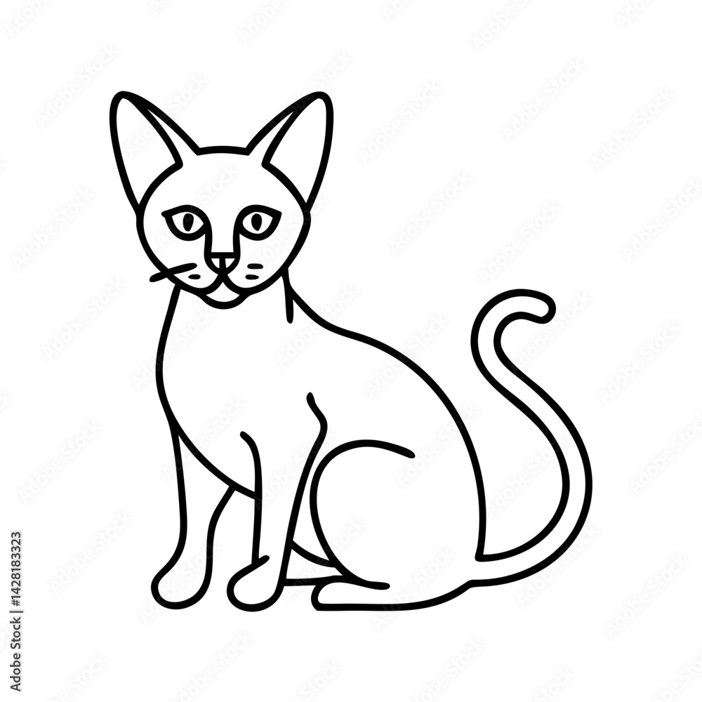 Obraz premium siamese cat icon, siamese cat line art - simple line art of siamese cat, perfect for siamese cat logos and icons
