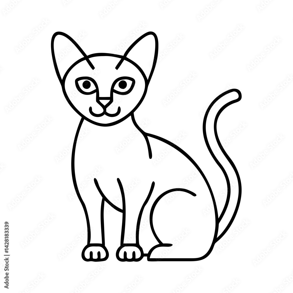 siamese cat icon, siamese cat line art - simple line art of siamese cat, perfect for siamese cat logos and icons siamese cat icon, siamese cat line art - simple line art of siamese cat, perfect for siamese cat logos and icons