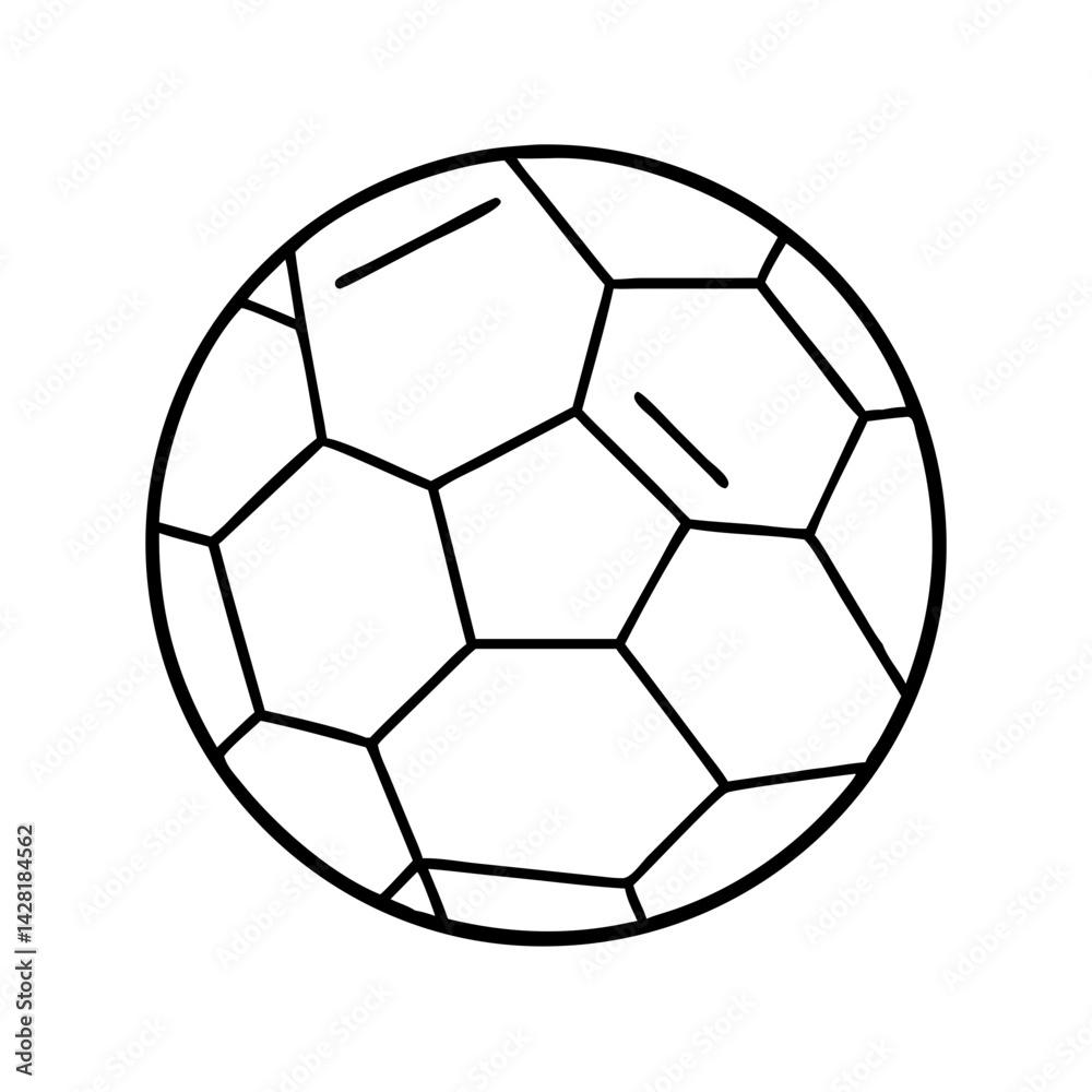 Fototapeta premium soccer ball icon, soccer ball line art - simple line art of soccer ball, perfect for soccer ball logos and icons