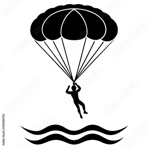 A person parasailing over the ocean.