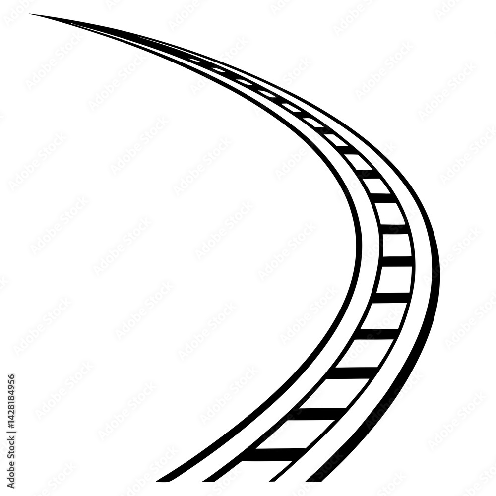 Fototapeta premium Vector curved railroad icon
