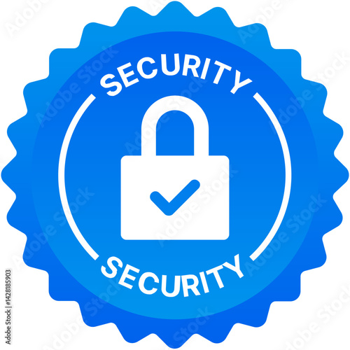 Security Badge with Shield Lock and Encrypted Access for Cybersecurity and Data Protection