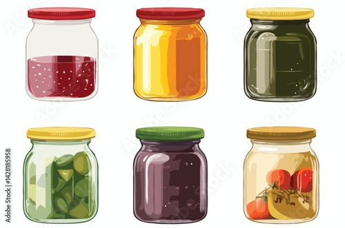 jars of preserved vegetables