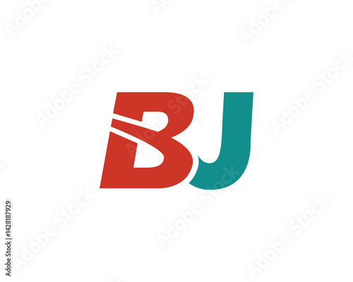 BJ logo design vector template. BJ
