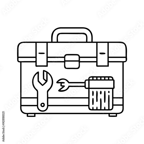 toolbox icon, toolbox line art - simple line art of toolbox, perfect for toolbox logos and icons