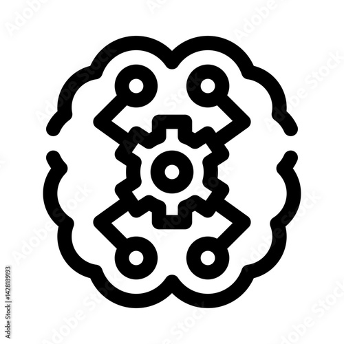 Machine learning line icon